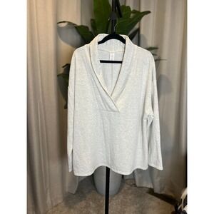 Livi Lane Bryant Womens Plus 18/20 Gray Shawl Collar Pullover Sweatshirt Top
